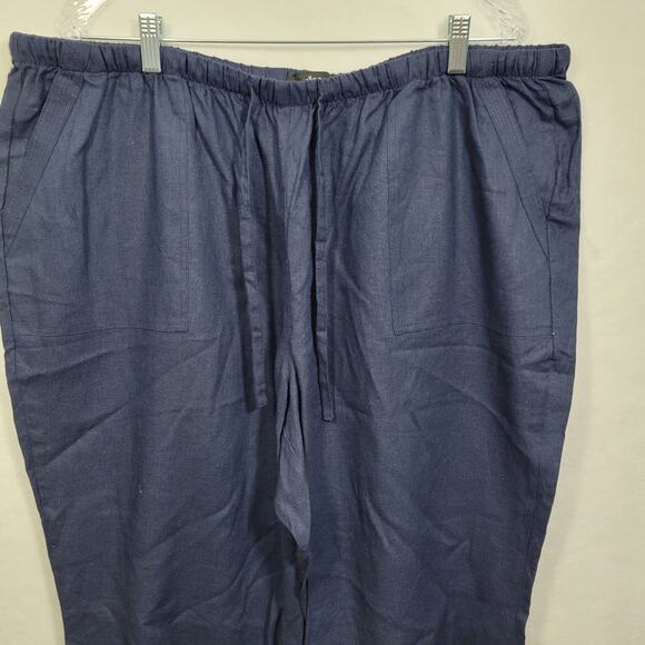 Ellos Women's Navy Cropped Wide Leg Pants Size 26 72225-1170 - Picture 2 of 7